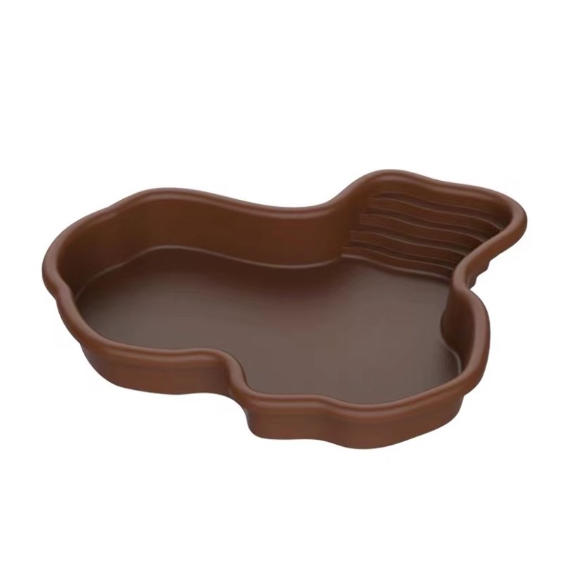 黄缘半水龟专用水盆爬宠泡澡盆陆龟角蛙蜥蜴寄居蟹饲养箱造景用品