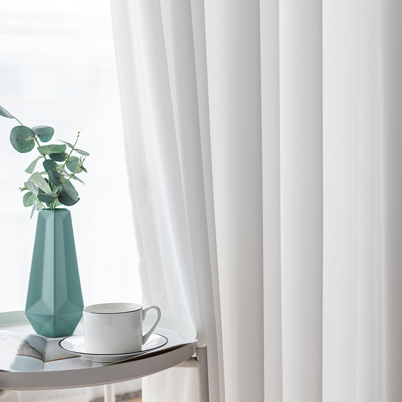 透光不透人纱帘半遮光窗帘简约白色窗纱飘窗免打孔魔术贴雪纺白沙,居家布艺,定制窗帘,淘宝优惠券,粉丝福利购,淘宝优惠卷