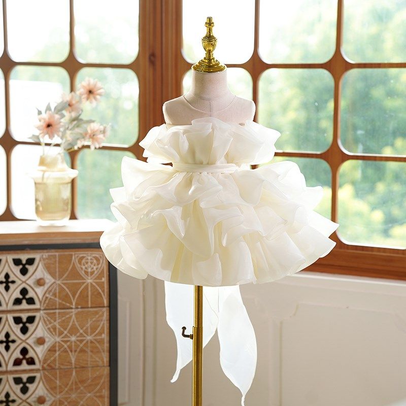 女童绝美小礼服花童婚礼小女孩周岁生日主持人钢琴演奏演出公主裙