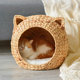 藤编猫窝夏季 通用 窝天然蒲草手工编织宠物屋半封闭猫别墅四季