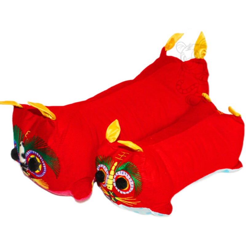 西北纯手工虎头枕布艺绣花老虎枕头玩偶满月礼物民俗儿童枕荞麦皮