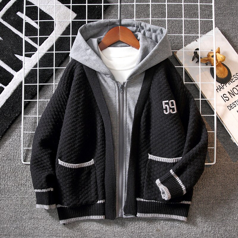 儿童装男童开衫毛衣秋冬款2025新款秋季中大童冬装针织衫男孩加厚