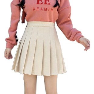 裙 a字裤 秋冬裙子胖mm半身裙2022新款 毛呢短裙百褶裙学院黑色大码