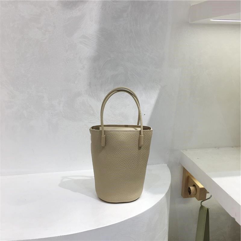 小脏柜 高级感精致荔枝纹百搭小手提包20K25新款单肩斜挎小水桶包