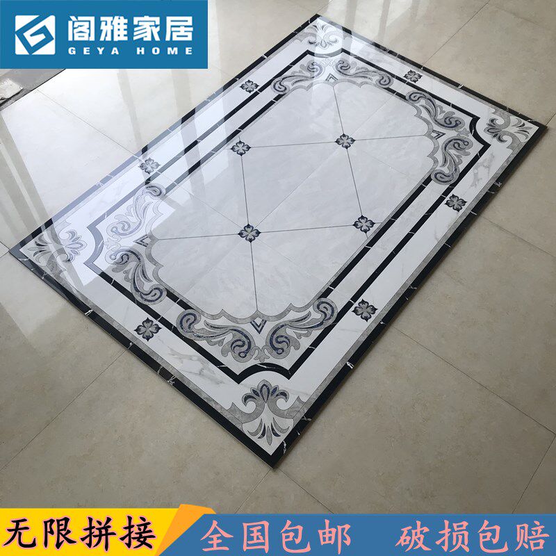 简约现代拼花地板砖拼图瓷砖80y0x800地心砖入户玄关过道造型地花