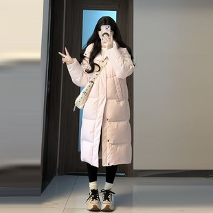 过膝羽绒棉袄女冬2024年新款 女神保命b长款 超好看甜美学院风面包