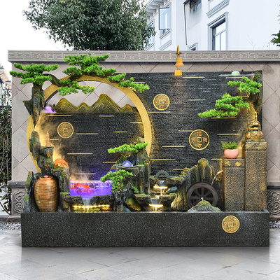 客厅水幕墙d流水屏风隔断庭院造景假山流水喷泉循环水工位装饰摆