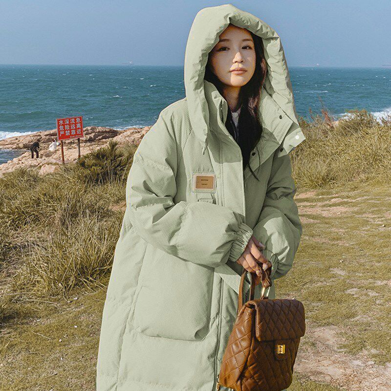 奶呼呼羽绒棉服女2024年冬季新款中长款网红炸S街小个子面包服棉