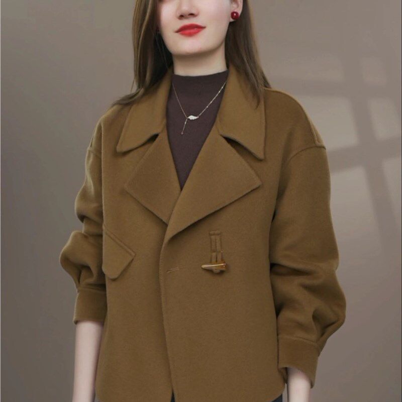【198】秋冬新款毛呢q大衣女短款气质小个子大码减龄洋气韩版时尚