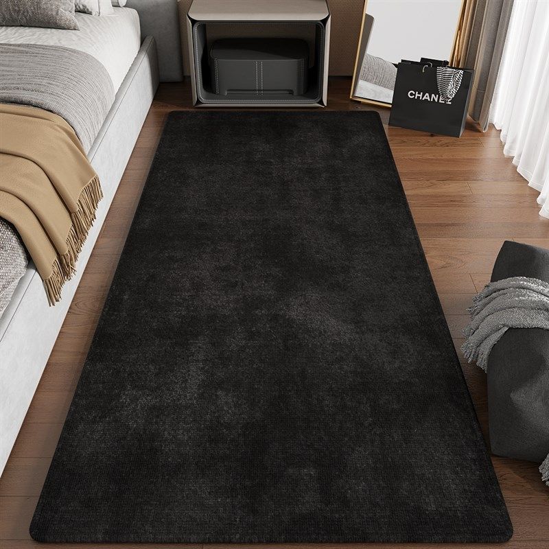 卧室床边毯黑色客厅地毯高级感z沙发茶几垫子长条防滑地垫脚垫免,居家布艺,床边毯,淘宝优惠券,粉丝福利购,淘宝优惠卷