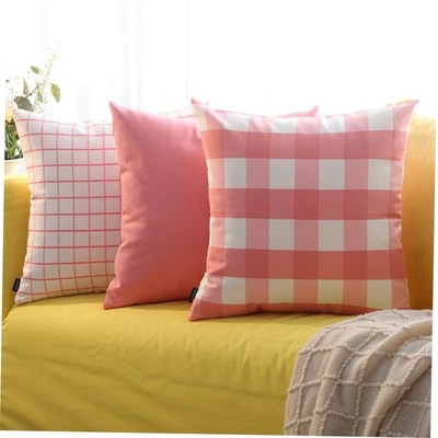 sofa bpillow pillow backrest cotton cushion cover plaid pill