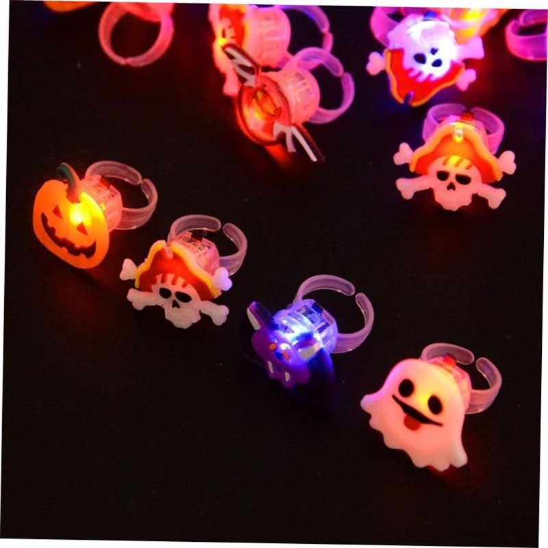 LED Light Halloween Ritng Glowing Pumpkin Ghost Skull Rings