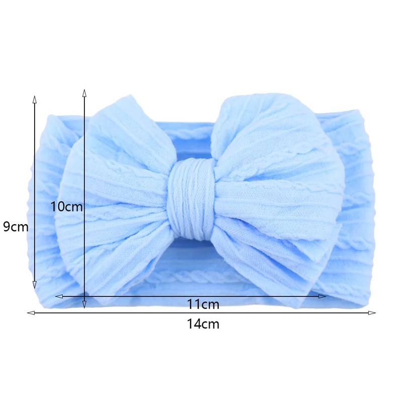 Solid Cable Bow Baby Headband fCor Child Nylon Layers Headwe