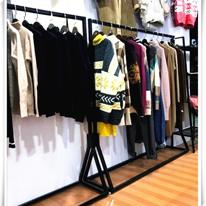 铁艺衣架服装店男女货架展示架落地式中岛架侧挂架衣服架子单杠