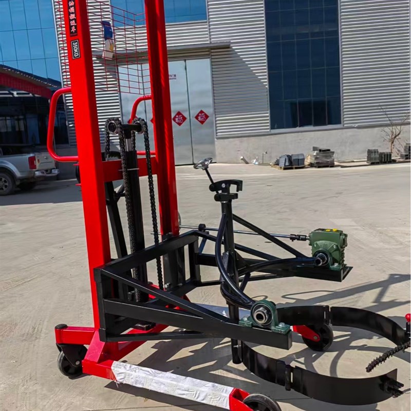 手动油桶翻转升高车/液压油桶搬运车圆桶铁塑两用油桶装卸升高车