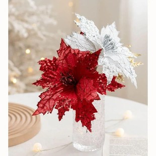 Christmas Xmas Imitation Flower Silver Tree 1PC Sequin Glold