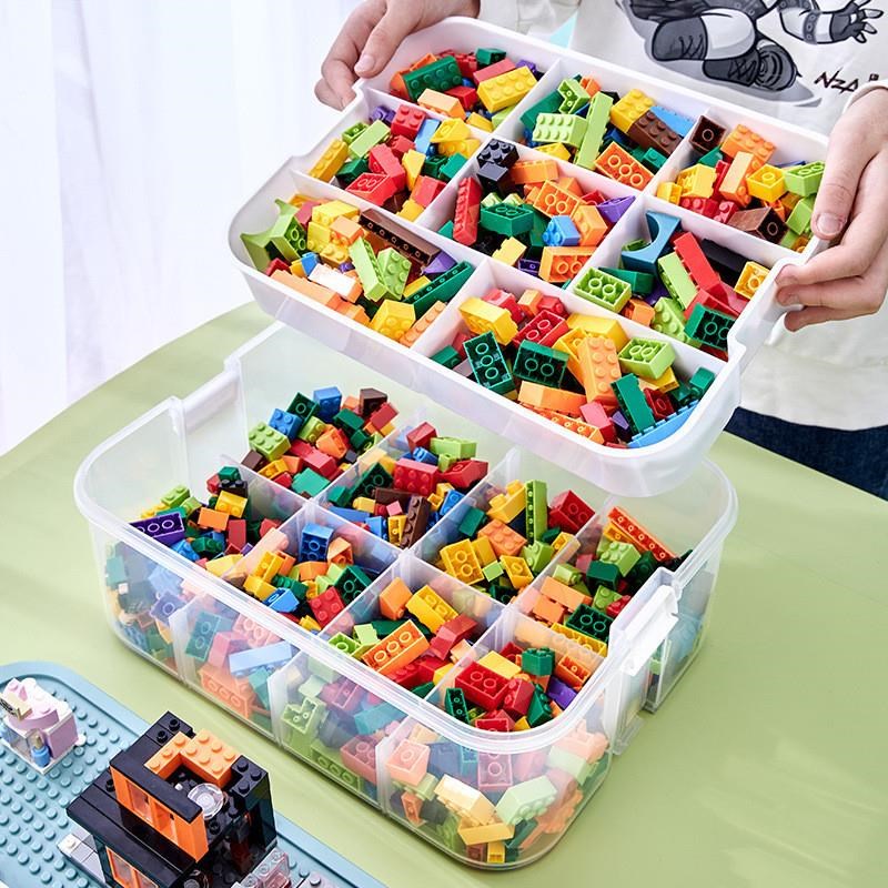 2 Layer Kids jBuilding Blocks Storage Box Adjustable Lego-Co