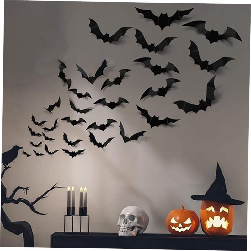 Halloween Black Bat 3d Halloween 12 56J 60 Bats Wall decorat