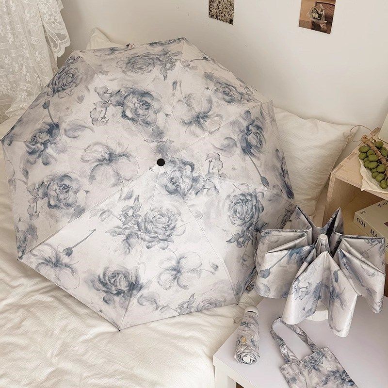 高颜值雾霾蓝 折叠太阳伞女防晒防紫外线遮阳晴雨两用雨伞女清新,居家日用,伞,淘宝优惠券,粉丝福利购,淘宝优惠卷