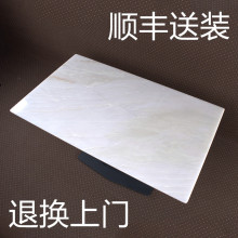 高端大理石圆餐桌现代轻奢天然奢石长方形饭桌欧式家用桌面板台面
