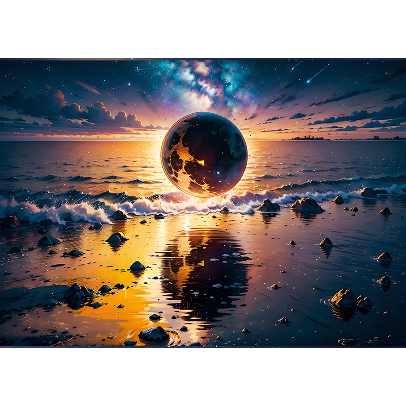 鱼缸背景纸高清立体壁纸水族箱壁画造景装饰星球正胶支持定制