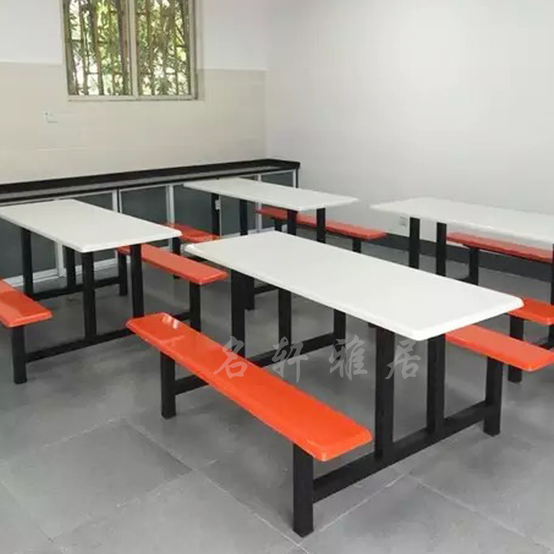 学校食堂餐桌椅不锈钢餐桌4人6人8人学生员工地工厂快餐桌椅组合