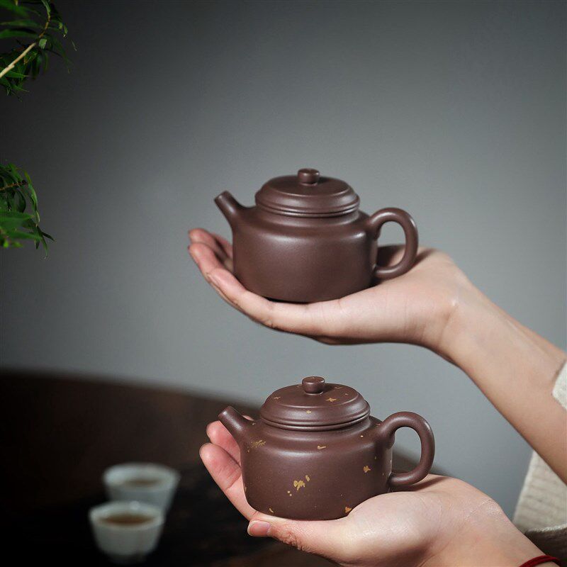 宜兴紫砂壶 原矿紫泥 德钟壶 手工 紫砂茶具 150cc 小容量茶具