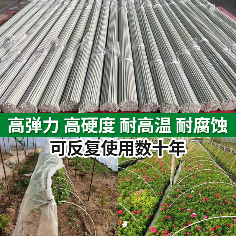100根小拱棚支架拱杆竿大棚内棚套棚骨架玻璃纤维杆地膜园艺农用