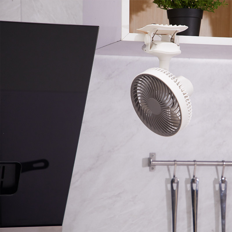 威拉斯可充电小风扇学生定时办公室桌面婴儿车风扇自动摇头台夹扇