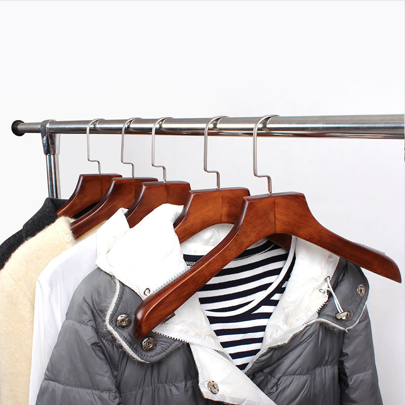 女装衣架家用挂衣服架子实木质原木头服装店衣柜防滑无痕衣挂衣撑