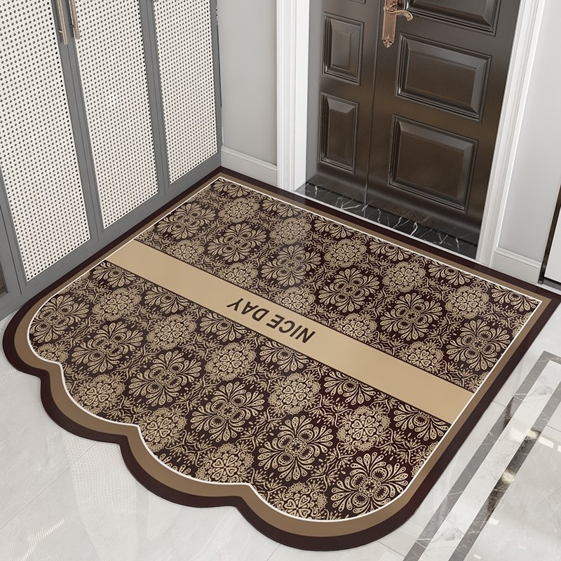 简约法式科技皮地垫入户裁剪门垫可擦浴室进门脚垫家用耐脏防滑