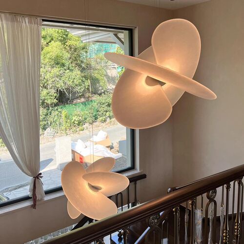 现代简约楼梯吊灯别墅复式楼中空loft旋转极简客厅餐厅服装店灯具