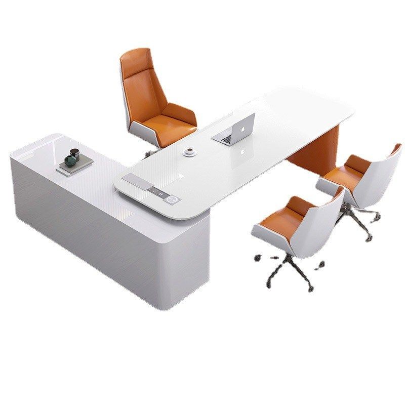 烤漆老板桌女总裁桌时尚经理桌主管桌现代简约办公家具大班台