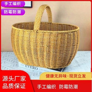 M19家用大号买菜篮菜篮鸡蛋筐手工编织手提篮野餐篮手工编织篮子
