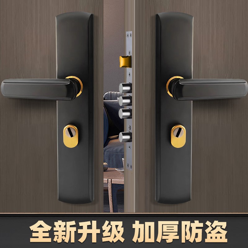 对开门锁双开门把手拉手乡下大铁门锁农村大门锁C级红古铜通用型
