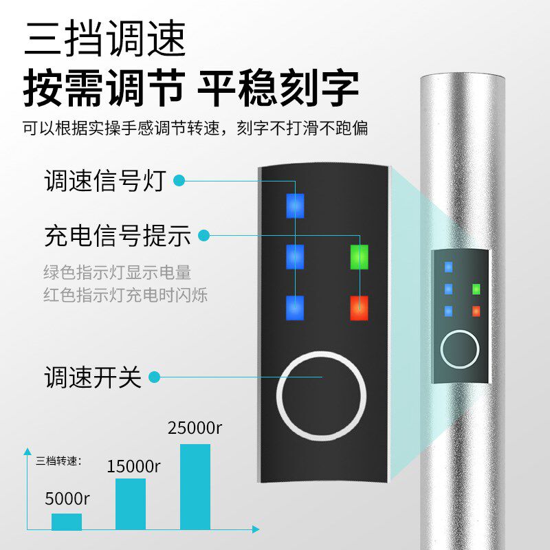 无线电动雕刻笔手持充电式木头核雕工具玉石刻字笔金属打标机小型