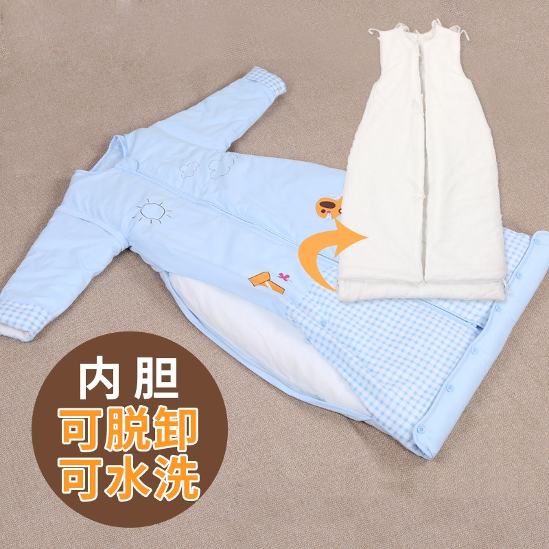 小儿郎儿童睡袋可脱胆宝宝睡袋春夏秋冬四季通用中大童纯棉防踢被