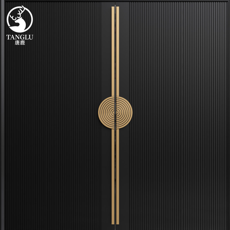 新中式玻璃门拉手仿古铜实木门柜门包厢会议室拉手半圆形大门把手