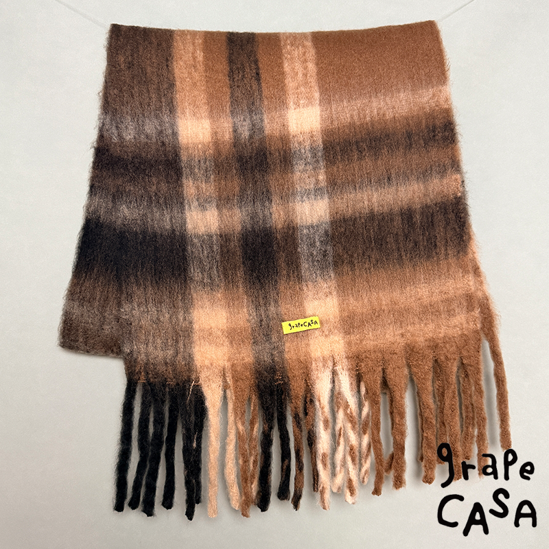 grapeCASA 流苏毛毛感大围巾