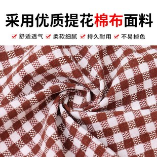 加厚棉布罩衣家用廚房做飯長袖 女時尚 格子防污帶袖 工作服 圍裙韓版