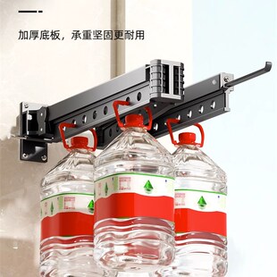 室内飘窗家用阳台隐形上翻凉衣杆伸缩晒被子神器 折叠晾衣架壁挂式