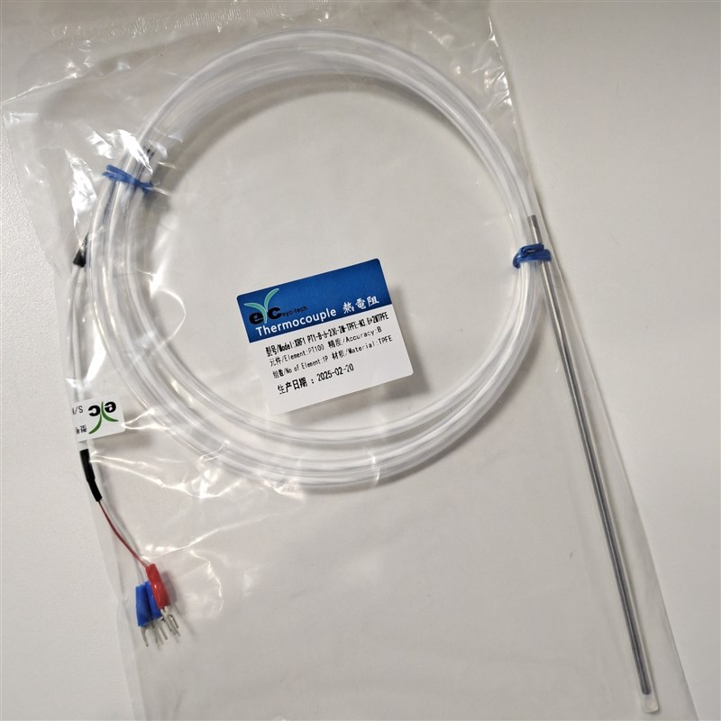 台湾EYC出线式热电阻PT100管径5MM 材质316L,FPT1/4螺纹 线长可选