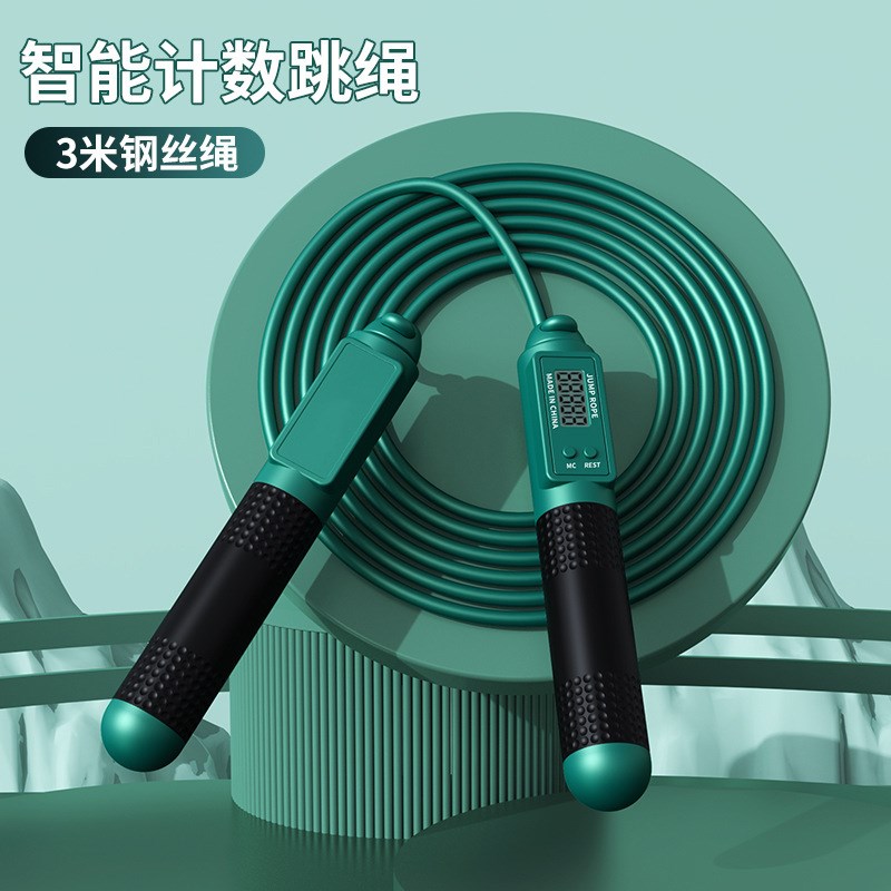 成人款两用跳绳智能计数钢丝绳家用无绳负重跳绳体育用品