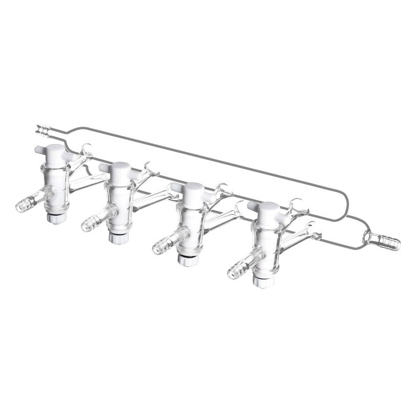 活塞单排双排玻璃分配器玻璃真空气体分配器互换四氟节门左右开口