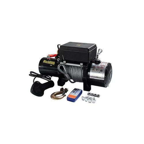 12V车载自救越野绞盘 3000磅越野车绞盘 车载吊机24V电动绞盘