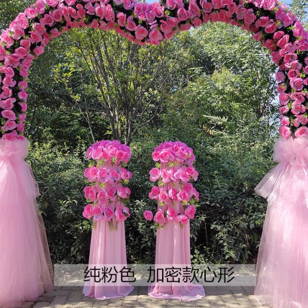 UG73全花花门婚庆绢花拱门开业庆典活动布置花环新款绢花幸福门花