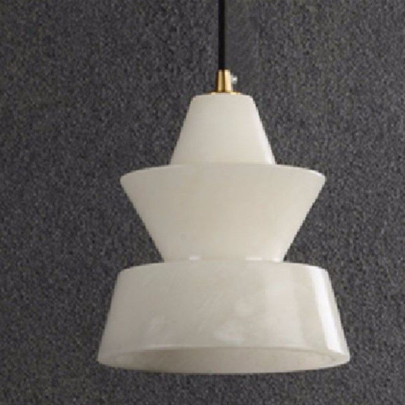 卧室床头灯云石小吊灯轻奢全铜现代极简三头餐厅岛吧台设计师吊灯