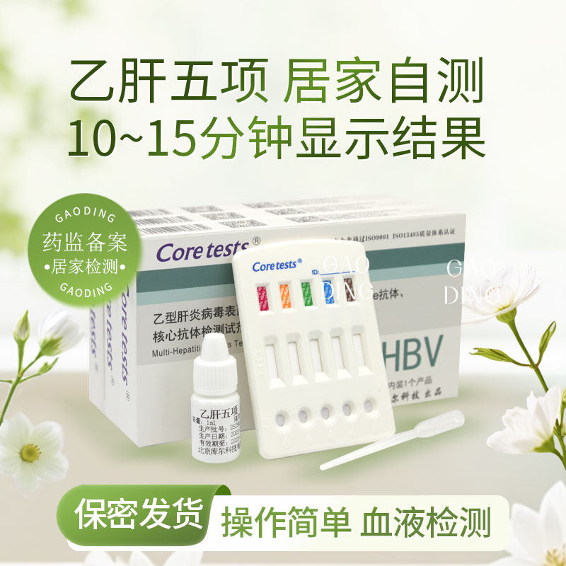 乙肝检测试纸HBV五项检测乙型肝炎病毒表面抗原检测试剂盒测试 - 实物图