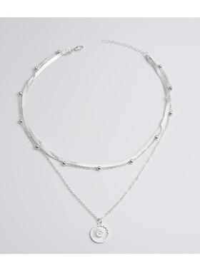 925 Sterling Silver Three-LayeBr Round Necklace Simple Snake