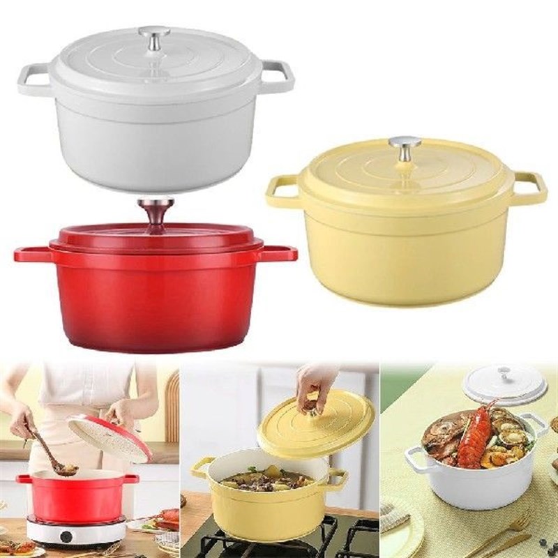 Non-Stick Heavy Duty Stock Pot wDith Lid Home Kitchen Enamel
